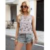 imageZeagoo Womens Tank Tops 2025 Loose Button Down V Neck Flowy Summer Tops Basic Trendy Beach Vacation OutfitsPink Flower