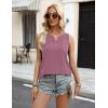 imageZeagoo Womens Tank Tops 2025 Loose Button Down V Neck Flowy Summer Tops Basic Trendy Beach Vacation OutfitsPurple