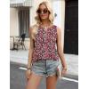 imageZeagoo Womens Tank Tops 2025 Loose Button Down V Neck Flowy Summer Tops Basic Trendy Beach Vacation OutfitsRed Flower