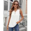 imageZeagoo Womens Tank Tops 2025 Loose Button Down V Neck Flowy Summer Tops Basic Trendy Beach Vacation OutfitsWhite