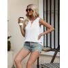 imageZeagoo Womens Tank Tops 2025 Loose Button Down V Neck Flowy Summer Tops Basic Trendy Beach Vacation OutfitsWhite