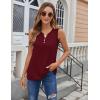imageZeagoo Womens Tank Tops 2025 Loose Button Down V Neck Flowy Summer Tops Basic Trendy Beach Vacation OutfitsWine Red