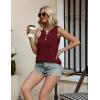 imageZeagoo Womens Tank Tops 2025 Loose Button Down V Neck Flowy Summer Tops Basic Trendy Beach Vacation OutfitsWine Red
