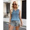imageZeagoo Womens Tank Tops 2025 Loose Button Down V Neck Flowy Summer Tops Basic Trendy Beach Vacation OutfitsXh363