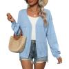 imageZeagoo 2025 Womens Cardigan Casual Long Sleeve Lightweight Crochet Shrug V Neck Tops Button Down Soft Knit SweaterBlue