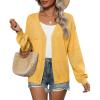imageZeagoo 2025 Womens Cardigan Casual Long Sleeve Lightweight Crochet Shrug V Neck Tops Button Down Soft Knit SweaterYellow