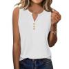 imageZeagoo Womens Tank Tops 2025 Loose Button Down V Neck Flowy Summer Tops Basic Trendy Beach Vacation OutfitsWhite