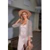imageZeagoo Kimono Cardigans for Women 34 Sleeves Open Front Lightweight Shrug Lace Jackets for Evening DressesBeige