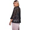 imageZeagoo Kimono Cardigans for Women 34 Sleeves Open Front Lightweight Shrug Lace Jackets for Evening DressesBlack