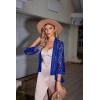 imageZeagoo Kimono Cardigans for Women 34 Sleeves Open Front Lightweight Shrug Lace Jackets for Evening DressesBlue