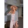 imageZeagoo Kimono Cardigans for Women 34 Sleeves Open Front Lightweight Shrug Lace Jackets for Evening DressesGrey
