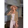 imageZeagoo Kimono Cardigans for Women 34 Sleeves Open Front Lightweight Shrug Lace Jackets for Evening DressesKhaki