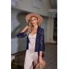 imageZeagoo Kimono Cardigans for Women 34 Sleeves Open Front Lightweight Shrug Lace Jackets for Evening DressesNavy Blue