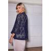 imageZeagoo Kimono Cardigans for Women 34 Sleeves Open Front Lightweight Shrug Lace Jackets for Evening DressesNavy Blue