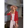 imageZeagoo Kimono Cardigans for Women 34 Sleeves Open Front Lightweight Shrug Lace Jackets for Evening DressesRed