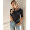 imageZeagoo Women Short Sleeve Sweater Summer Crew Neck Dressy Casual Soft Knit Pullover Tops TrendyBlack