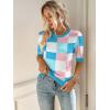 imageZeagoo Women Short Sleeve Sweater Summer Crew Neck Dressy Casual Soft Knit Pullover Tops TrendyBlue