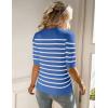 imageZeagoo Women Short Sleeve Sweater Summer Crew Neck Dressy Casual Soft Knit Pullover Tops TrendyBluewhite