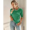 imageZeagoo Women Short Sleeve Sweater Summer Crew Neck Dressy Casual Soft Knit Pullover Tops TrendyGreen