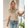 imageZeagoo Women Short Sleeve Sweater Summer Crew Neck Dressy Casual Soft Knit Pullover Tops TrendyKhaki