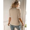 imageZeagoo Women Short Sleeve Sweater Summer Crew Neck Dressy Casual Soft Knit Pullover Tops TrendyKhaki