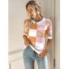 imageZeagoo Women Short Sleeve Sweater Summer Crew Neck Dressy Casual Soft Knit Pullover Tops TrendyOrange