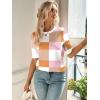 imageZeagoo Women Short Sleeve Sweater Summer Crew Neck Dressy Casual Soft Knit Pullover Tops TrendyOrange