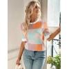imageZeagoo Women Short Sleeve Sweater Summer Crew Neck Dressy Casual Soft Knit Pullover Tops TrendyPink