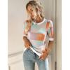 imageZeagoo Women Short Sleeve Sweater Summer Crew Neck Dressy Casual Soft Knit Pullover Tops TrendyPink