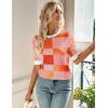 imageZeagoo Women Short Sleeve Sweater Summer Crew Neck Dressy Casual Soft Knit Pullover Tops TrendyRed