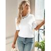 imageZeagoo Women Short Sleeve Sweater Summer Crew Neck Dressy Casual Soft Knit Pullover Tops TrendyWhite