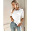 imageZeagoo Women Short Sleeve Sweater Summer Crew Neck Dressy Casual Soft Knit Pullover Tops TrendyWhite