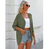 imageZeagoo Womens 2025 Lightweight Crochet Cardigan Sweaters Open Front 34 Sleeve Knit Kimono Summer Boho Cover UpArmy Green