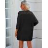 imageZeagoo Womens 2025 Lightweight Crochet Cardigan Sweaters Open Front 34 Sleeve Knit Kimono Summer Boho Cover UpBlack