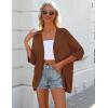 imageZeagoo Womens 2025 Lightweight Crochet Cardigan Sweaters Open Front 34 Sleeve Knit Kimono Summer Boho Cover UpBrown
