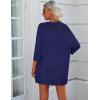 imageZeagoo Womens 2025 Lightweight Crochet Cardigan Sweaters Open Front 34 Sleeve Knit Kimono Summer Boho Cover UpDark Blue
