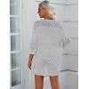imageZeagoo Womens 2025 Lightweight Crochet Cardigan Sweaters Open Front 34 Sleeve Knit Kimono Summer Boho Cover UpLight Grey