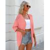 imageZeagoo Womens 2025 Lightweight Crochet Cardigan Sweaters Open Front 34 Sleeve Knit Kimono Summer Boho Cover UpPink