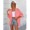 imageZeagoo Womens 2025 Lightweight Crochet Cardigan Sweaters Open Front 34 Sleeve Knit Kimono Summer Boho Cover UpPink