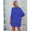 imageZeagoo Womens 2025 Lightweight Crochet Cardigan Sweaters Open Front 34 Sleeve Knit Kimono Summer Boho Cover UpSky Blue