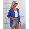 imageZeagoo Womens 2025 Lightweight Crochet Cardigan Sweaters Open Front 34 Sleeve Knit Kimono Summer Boho Cover UpSky Blue