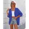 imageZeagoo Womens 2025 Lightweight Crochet Cardigan Sweaters Open Front 34 Sleeve Knit Kimono Summer Boho Cover UpSky Blue