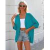 imageZeagoo Womens 2025 Lightweight Crochet Cardigan Sweaters Open Front 34 Sleeve Knit Kimono Summer Boho Cover UpTeal