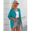 imageZeagoo Womens 2025 Lightweight Crochet Cardigan Sweaters Open Front 34 Sleeve Knit Kimono Summer Boho Cover UpTeal