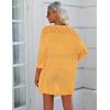 imageZeagoo Womens 2025 Lightweight Crochet Cardigan Sweaters Open Front 34 Sleeve Knit Kimono Summer Boho Cover UpYellow