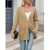 imageZeagoo Womens 2025 Long Sleeve Chunky Cable Knit Fall Cardigans Sweaters Button Down Open Front Outerwear with PocketsBeige