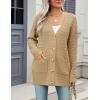 imageZeagoo Womens 2025 Long Sleeve Chunky Cable Knit Fall Cardigans Sweaters Button Down Open Front Outerwear with PocketsBeige