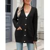 imageZeagoo Womens 2025 Long Sleeve Chunky Cable Knit Fall Cardigans Sweaters Button Down Open Front Outerwear with PocketsBlack