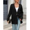 imageZeagoo Womens 2025 Long Sleeve Chunky Cable Knit Fall Cardigans Sweaters Button Down Open Front Outerwear with PocketsBlack