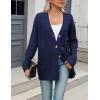 imageZeagoo Womens 2025 Long Sleeve Chunky Cable Knit Fall Cardigans Sweaters Button Down Open Front Outerwear with PocketsBlue
